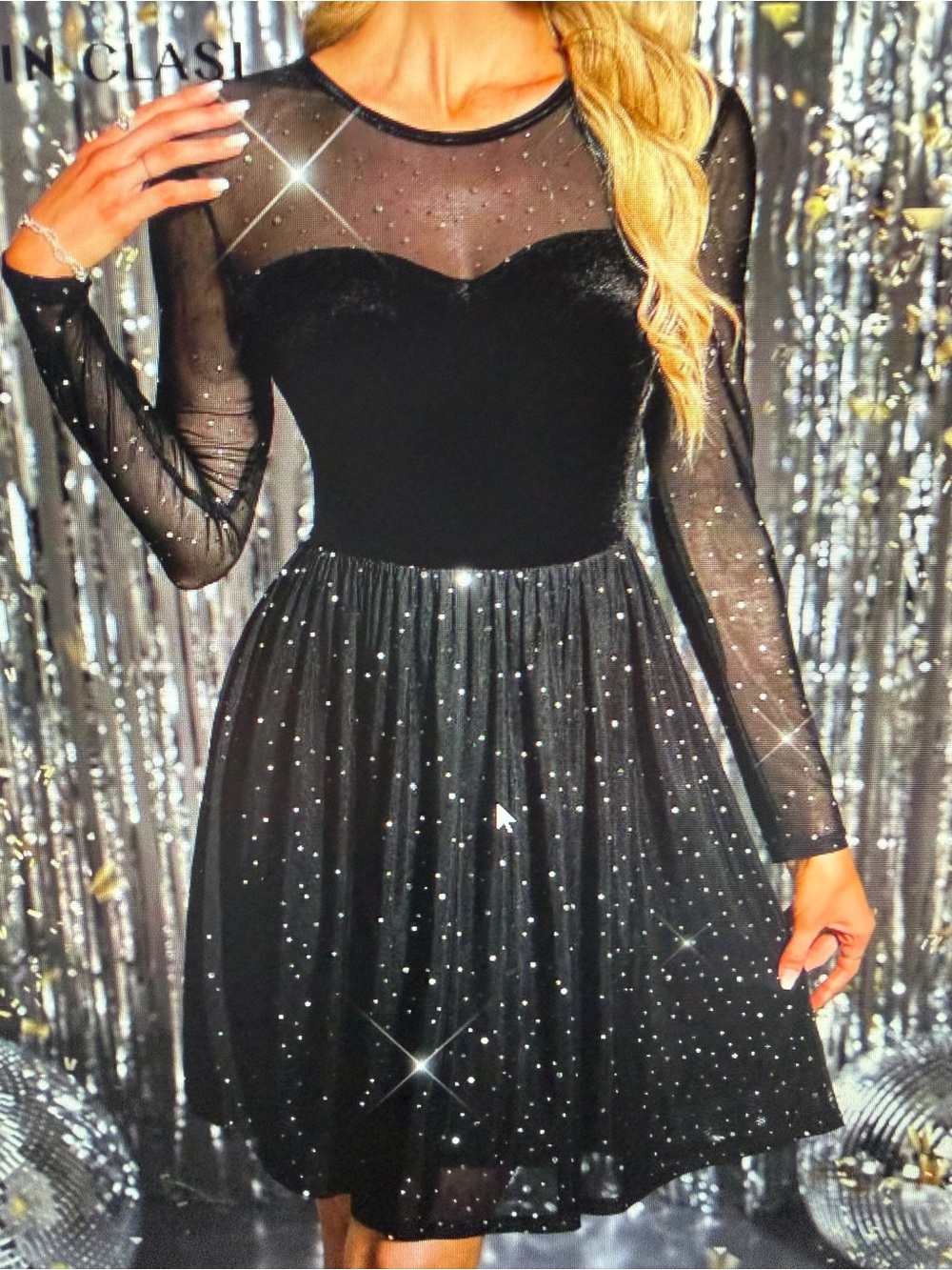 New Shein Clasi Long Sleeve Mini Dress Black 4/6